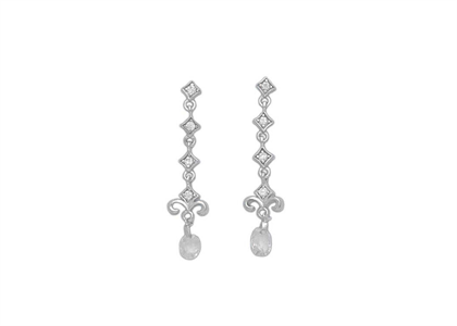 White Gold Plated | Chandelier Earrings
